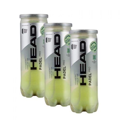 Pack de 3 Botes de Pelotas Head Padel Pro Pack de 3 Botes de Pelotas Head Padel Pro