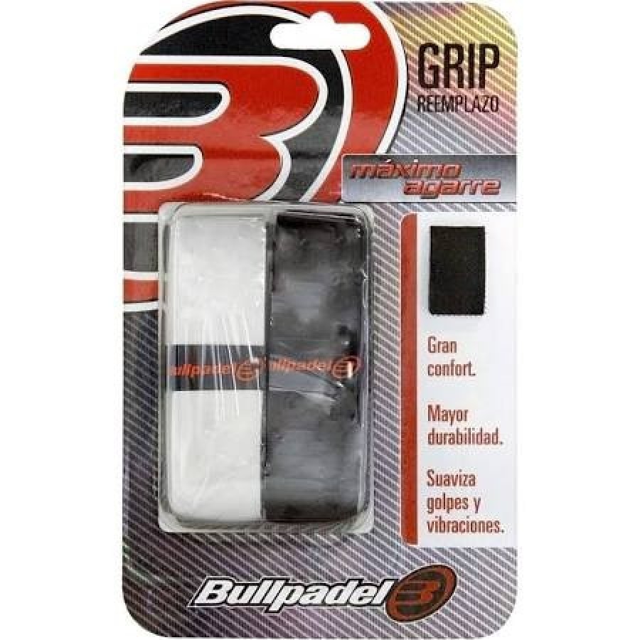 Blister Bullpadel 2 Grips Replacement GR1210 Black White - Barata Oferta Outlet