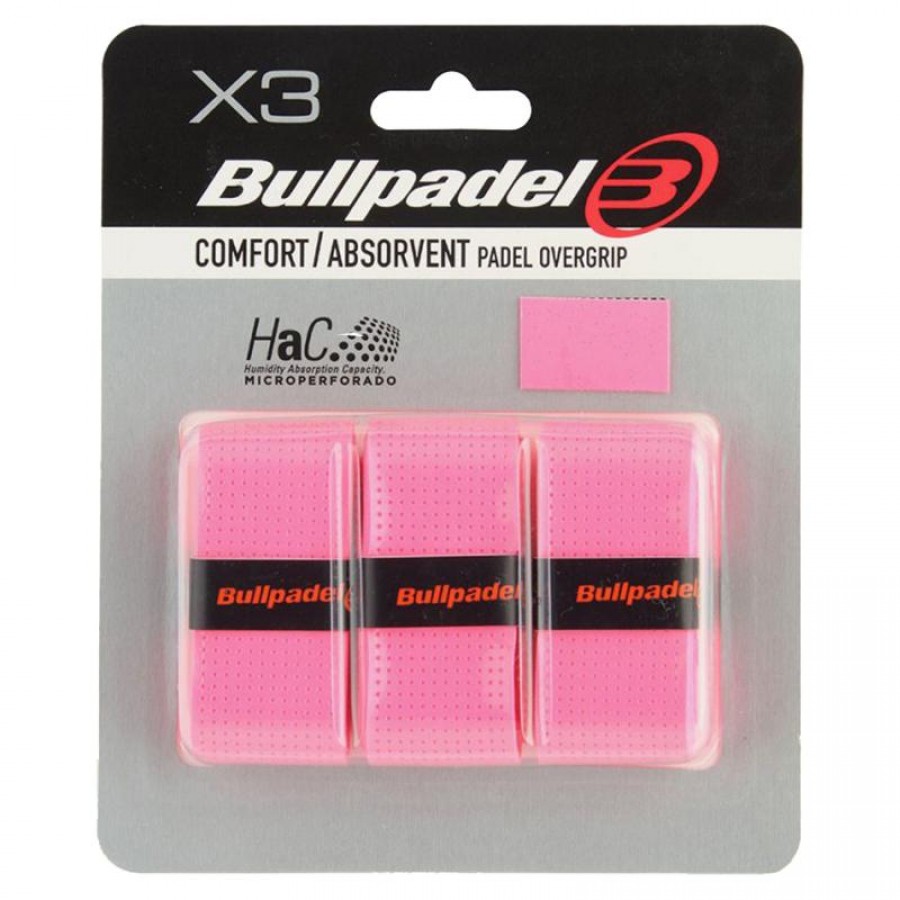 Blister Bullpadel 3 Overgrips GB1201 Confort Perfore Rose Fluor