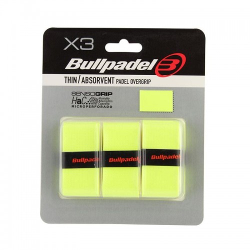 Blister Bullpadel 3 Overgrips GB1705 Senso Perforato Giallo Zolfo Fluor Blister Bullpadel 3 Overgrips GB1705 Senso Perforato Giallo Zolfo Fluor