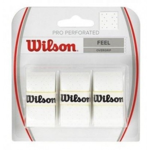 Blister Wilson 3 Overgrips Pro Blanc perfore Blister Wilson 3 Overgrips Pro Blanc perfore