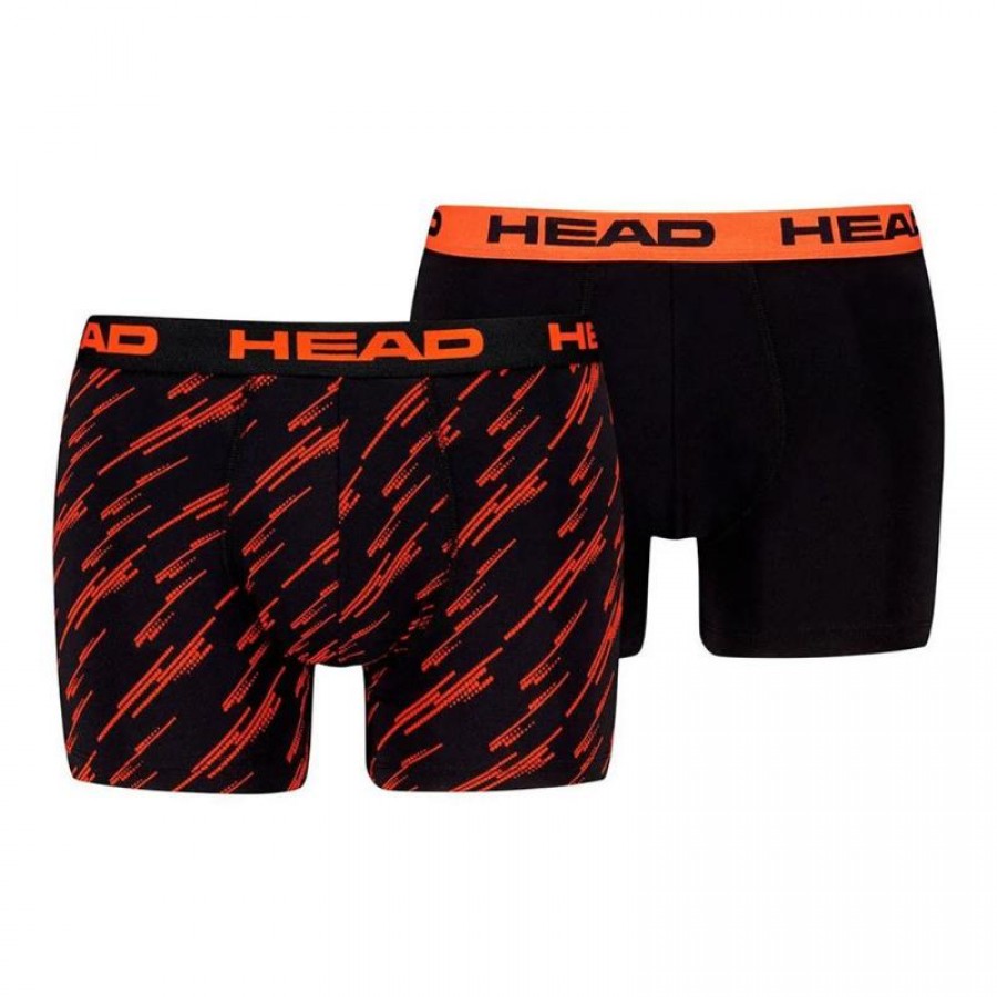 Boxers Head Printed Naranja Negro 2 Unidades  Oferta + Barato
