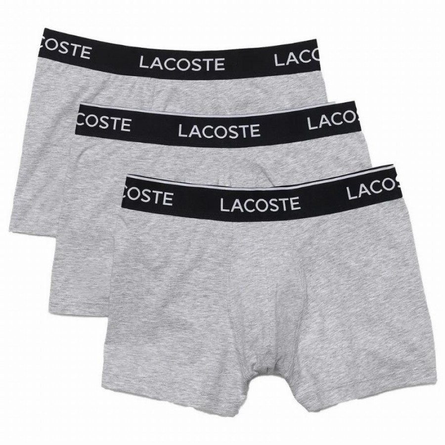 Lacoste Casual Gray Vigore Boxers 3 Units  Offer + Cheap