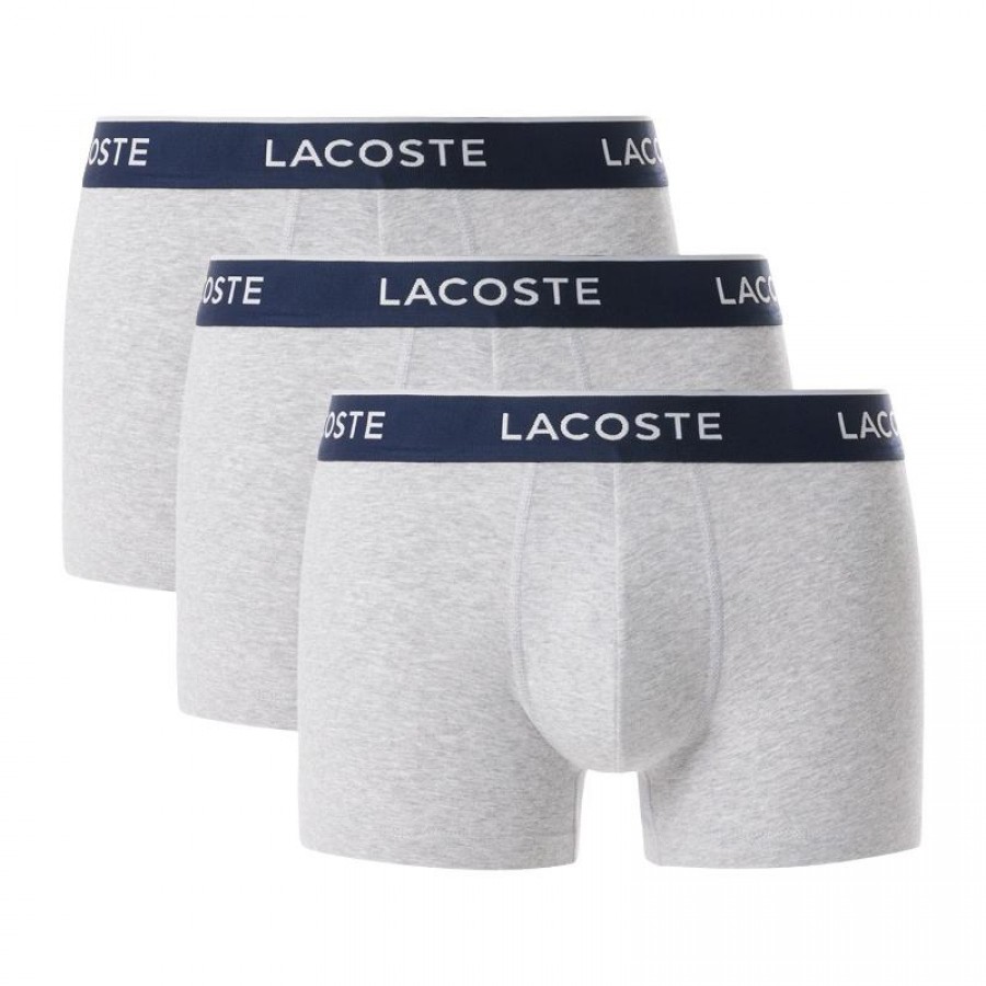 Boxers Lacoste Gris Vigore 3 Unidades  Oferta + Barato