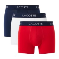 Lacoste Pique Navy Blue White Red Boxers 3 Units  Offer + Cheap