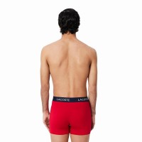 Lacoste Pique Navy Blue White Red Boxers 3 Units  Offer + Cheap