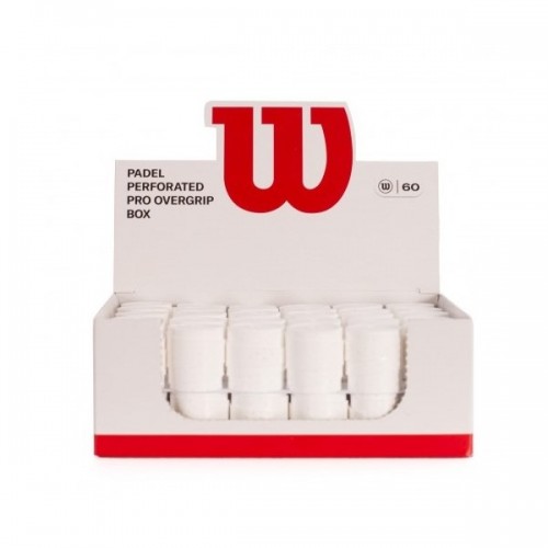 Couvre-poignees Wilson Pro Padel Box perfore blanc 60 Couvre-poignees Wilson Pro Padel Box perfore blanc 60