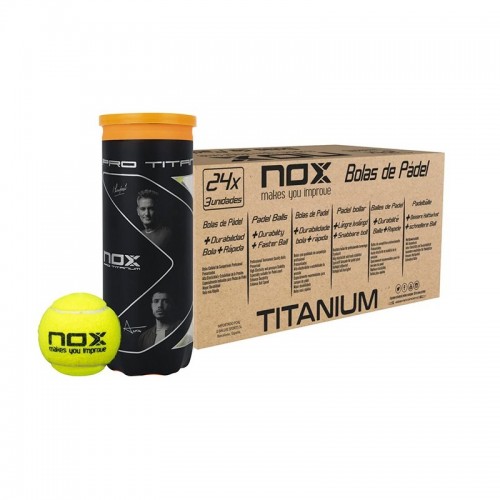 Cajon 72 Pelotas - 24 Botes de 3 uds - Nox Pro Titanium Cajon 72 Pelotas - 24 Botes de 3 uds - Nox Pro Titanium
