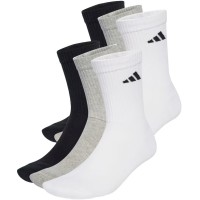 Calcetines Adidas Cushioned Crew Blanco Gris Negro 6 Pares  Oferta + Barato