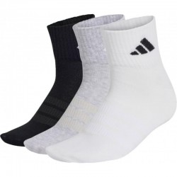 Calcetines Adidas Essentials Ank Gris Blanco Negro 3 Pares