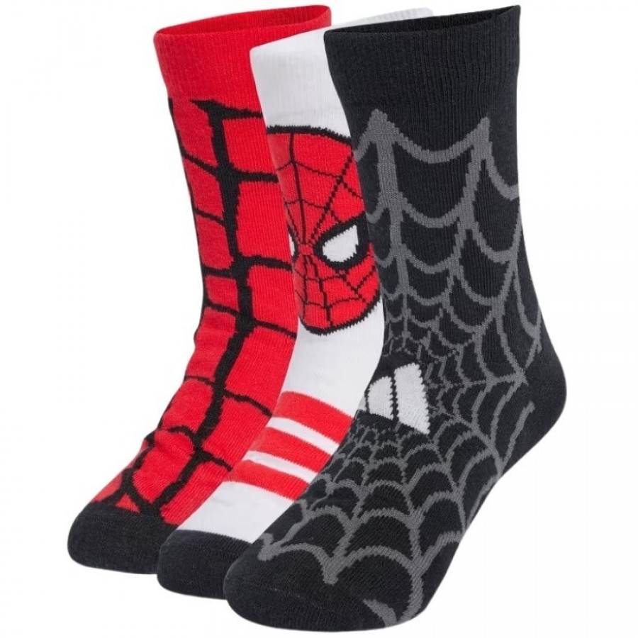 Adidas Spiderman Socks White Red Black 3 Pairs  Offer + Cheap