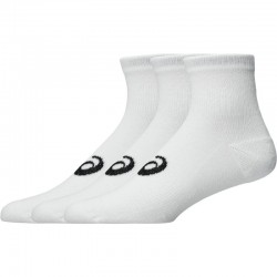 Asics Quarter Glossy White Socks 3 Pairs