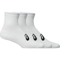 Asics Quarter Glossy White Socks 3 Pairs