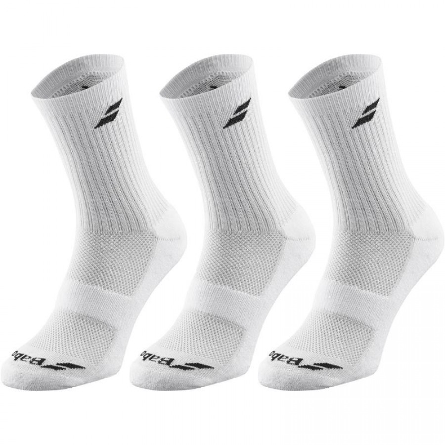 Babolat Medium White Socks 3 Pairs