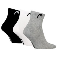 Calcetines Head All Sports Quarter Negro Blanco Gris 3 Peças  Oferta + Barato