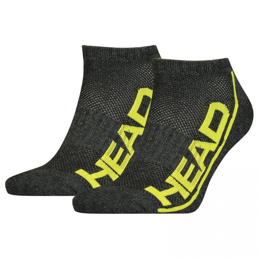 Head Performance Sneaker Socks Lime Grey 2 Pairs