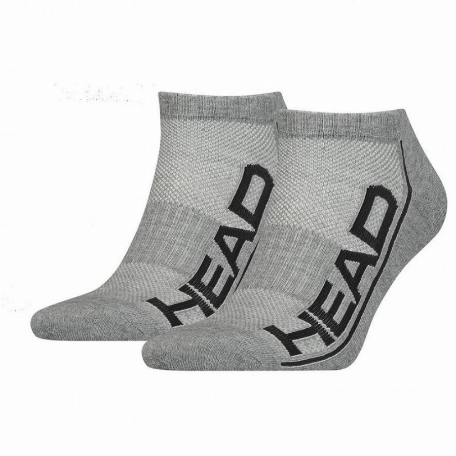 Head Performance Sneaker Socks Grey Black 2 Pairs