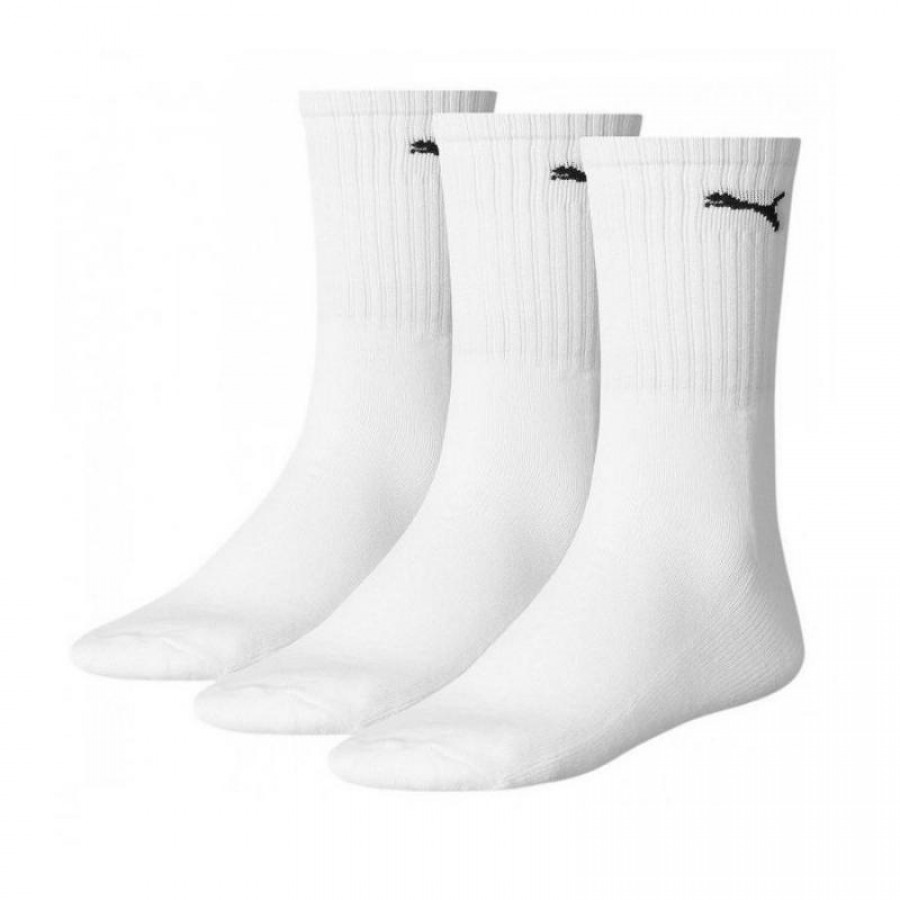 Puma Regular Crew Chaussettes Blanches 3 paires