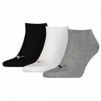 Puma Chaussettes Sneaker Noir Blanc Gris 3 paires
