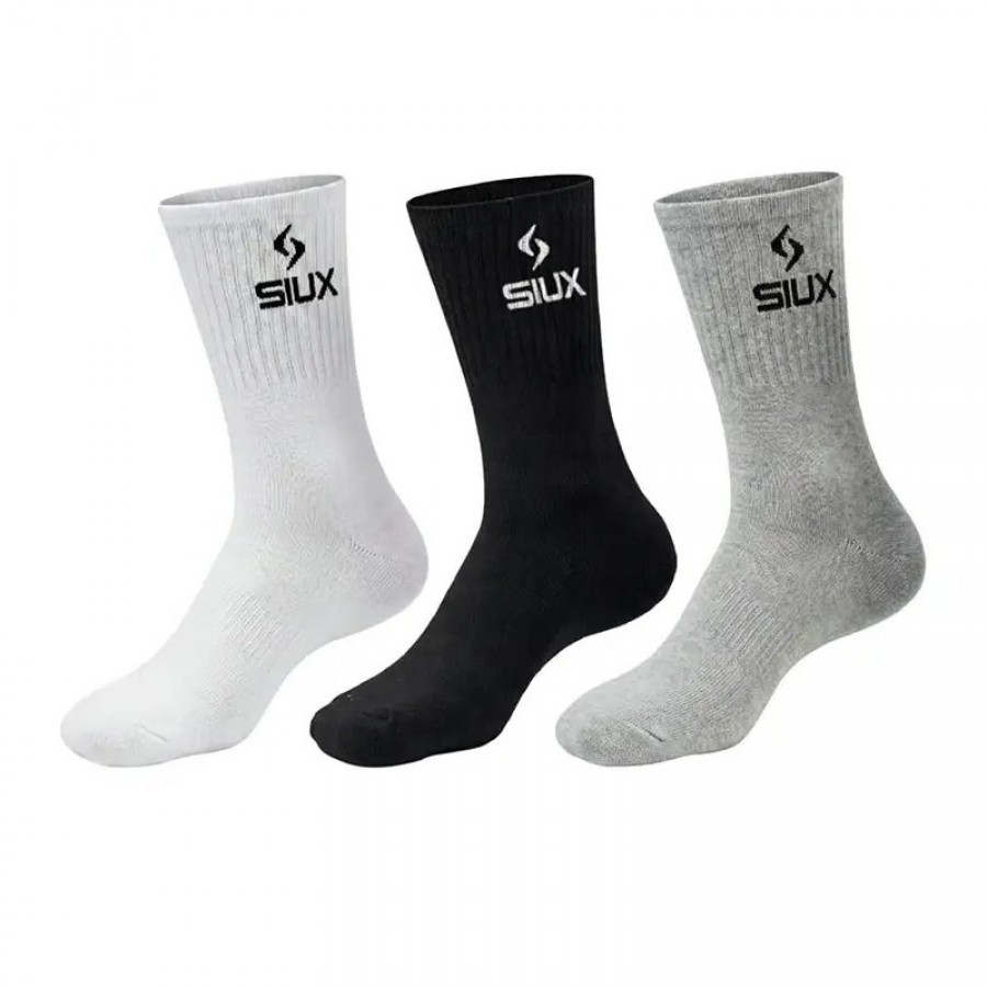 Siux Basic 26 High Shaft Socks Black Gray White 3 Pairs
