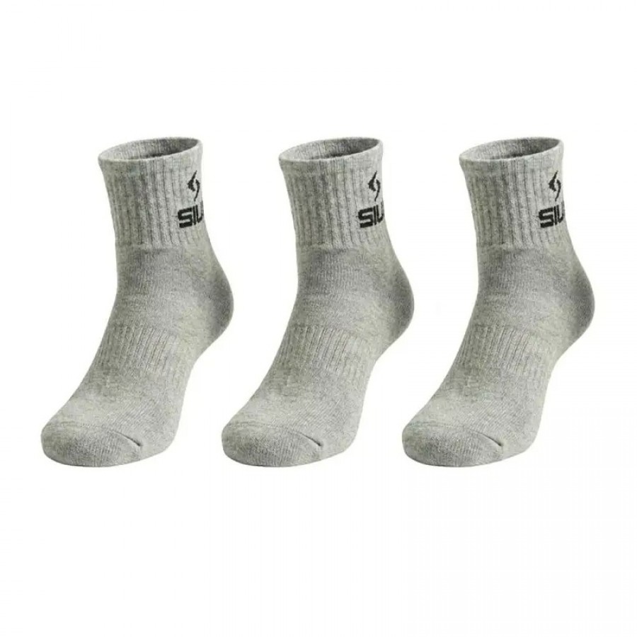 Siux Basic 26 Mid-Calf Grey Socks 3 Pairs