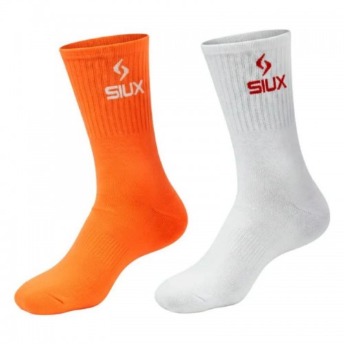Siux Groove High Shaft Socks Orange White 2 Pairs