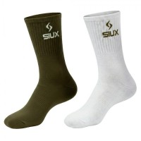 Calcetines Siux Groove Caña Alta Verde Blanco 2 Pares