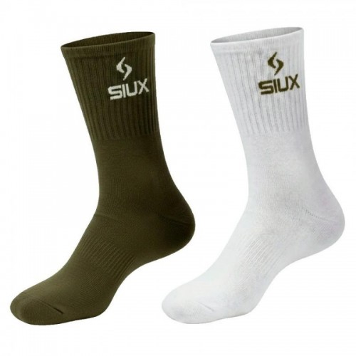 Siux Groove High Shaft Socks Green White 2 Pairs