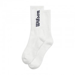 Calcetines Wilson Crew Logo Blanco Azul Marino 1 Par