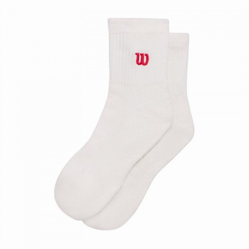 Calcetines Wilson Quart de longueur Blanco Rojo 1 Par Calcetines Wilson Quart de longueur Blanco Rojo 1 Par