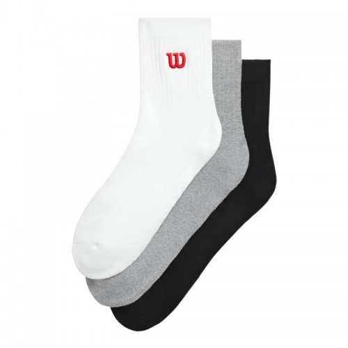 Chaussettes Wilson Quarter Top Blanc Gris Noir 3 Paires Chaussettes Wilson Quarter Top Blanc Gris Noir 3 Paires