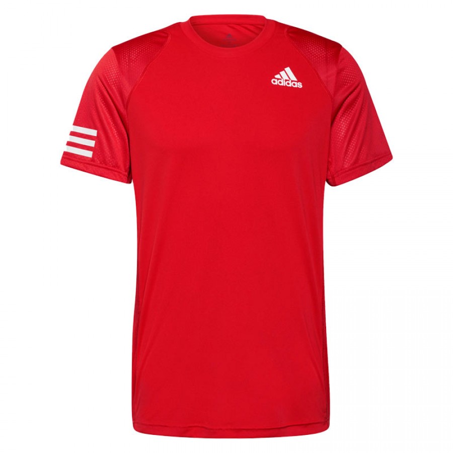 Camiseta Adidas Club 3 Stripes Rojo