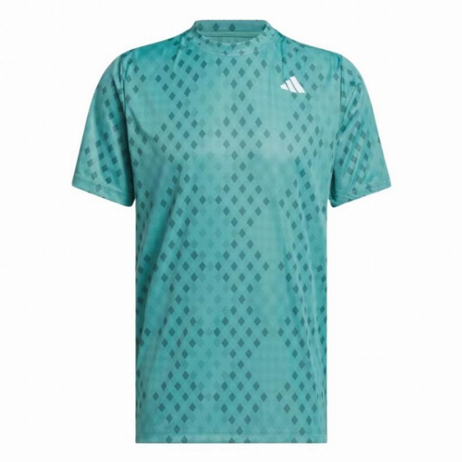Adidas Club Graphic Teal Blue T-Shirt  Offer + Cheap