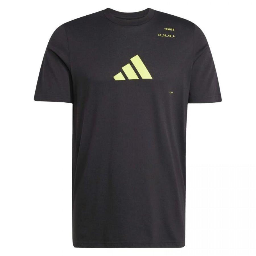 Camiseta Adidas Tennis Category Graphic Black Lemon  Oferta + Barato