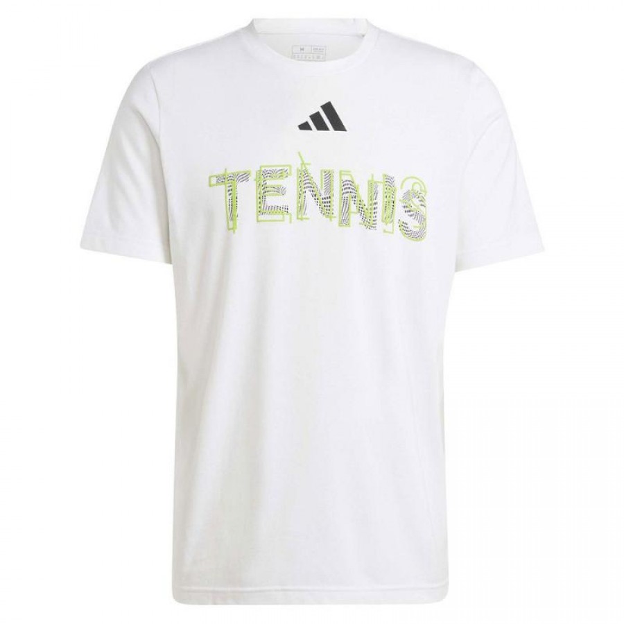 T-Shirt Adidas Tennis Graphic Branco  Oferta + Barato