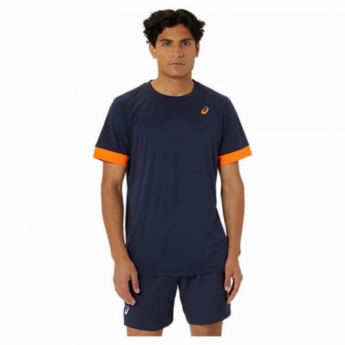 T-shirt Asics Court Bleu Nuit Orange T-shirt Asics Court Bleu Nuit Orange