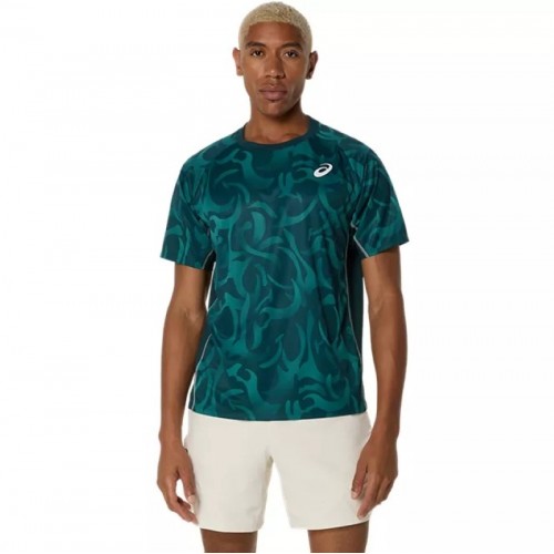 Asics Game SS Top T-Shirt Vert Saxon Asics Game SS Top T-Shirt Vert Saxon