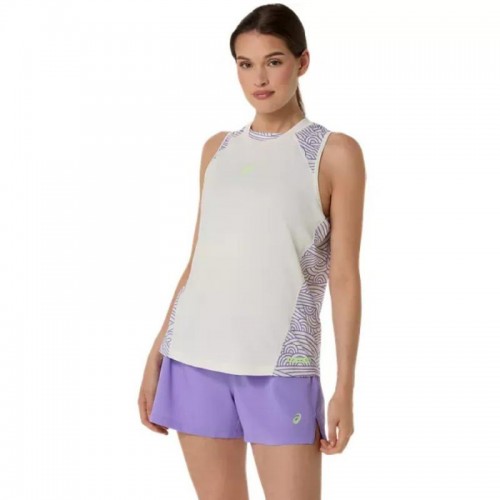 Asics Padel Court Print Cream Purple Women''s T-Shirt