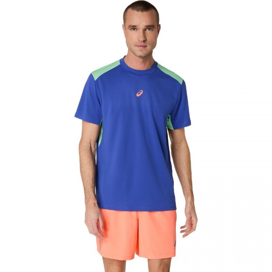 Asics Padel Court SS Top Cobalt Blue Mint T-Shirt  Offer + Cheap