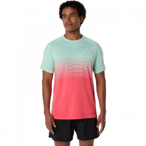 Camiseta Asics Haut SS sans couture Corail Verde Camiseta Asics Haut SS sans couture Corail Verde
