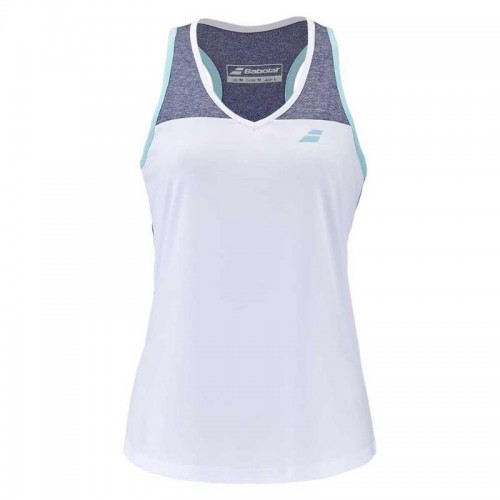 Babolat Play T-Shirt White Blue Women Babolat Play T-Shirt White Blue Women
