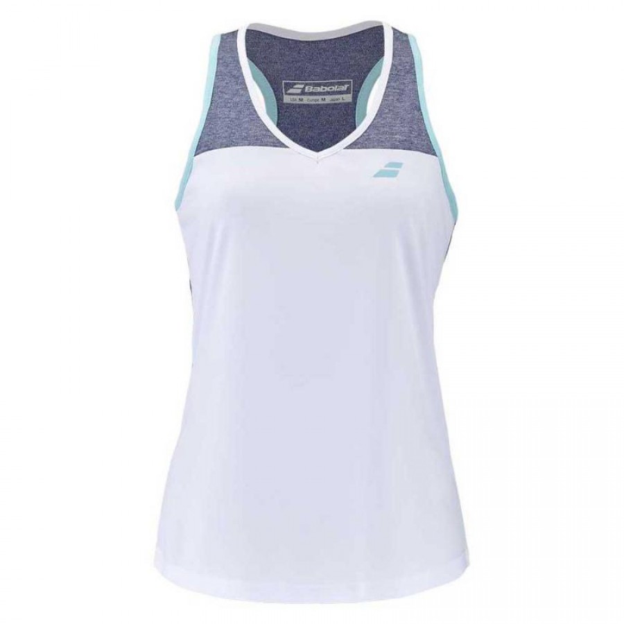 Babolat Play T-shirt Blanc Bleu Femmes