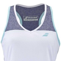 Babolat Play T-shirt Blanc Bleu Femmes