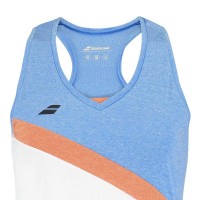 Camiseta Babolat Play Blanco Azul Naranja Mujer