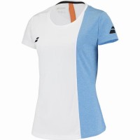 Camiseta Babolat Play Capsleeve Blanco Naranja Junior