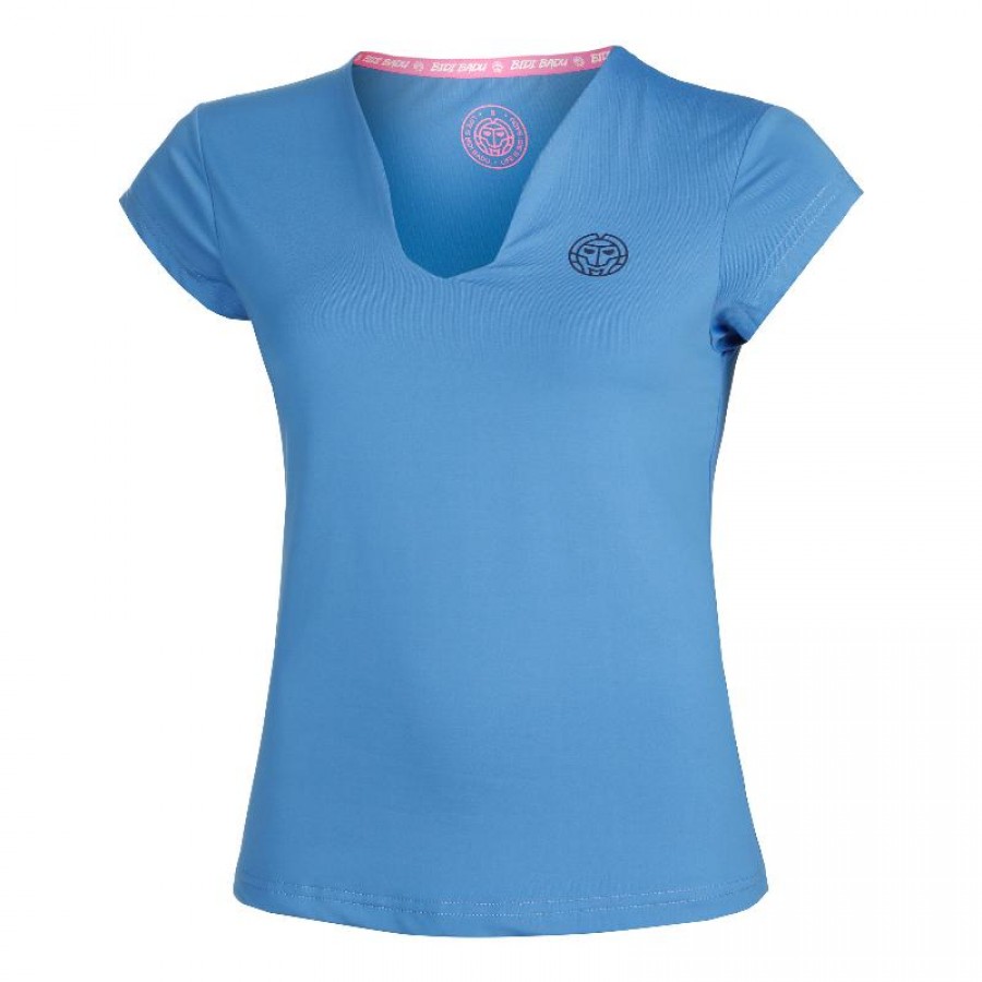 Bidi Badu Colortwist V-Neck Bleu T-Shirt Femme