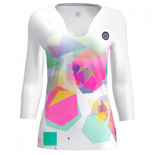 Bidi Badu Kaleido Col V Blanc Mix T-Shirt Femme Bidi Badu Kaleido Col V Blanc Mix T-Shirt Femme