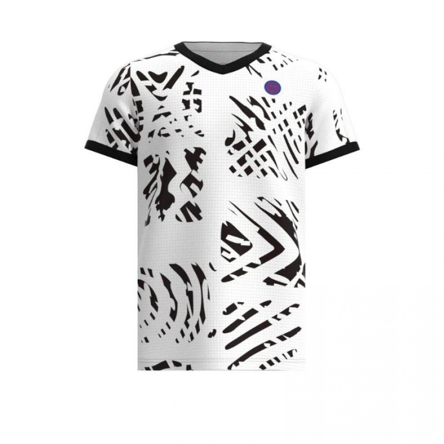 Bidi Badu Melbourne V-Neck White Black Junior T-Shirt
