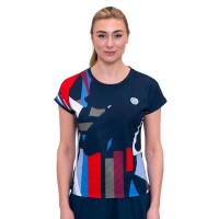 Camiseta Feminina Bidi Badu New York Capsleeve Azul Escuro Vermelho  Oferta + Barato