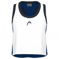 Camiseta Head Play Crop Top Blanco Azul Royal Mujer  Oferta + Barato
